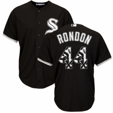 Men's Majestic Chicago White Sox #44 Bruce Rondon Authentic Black Team Logo Fashion Cool Base MLB Jersey