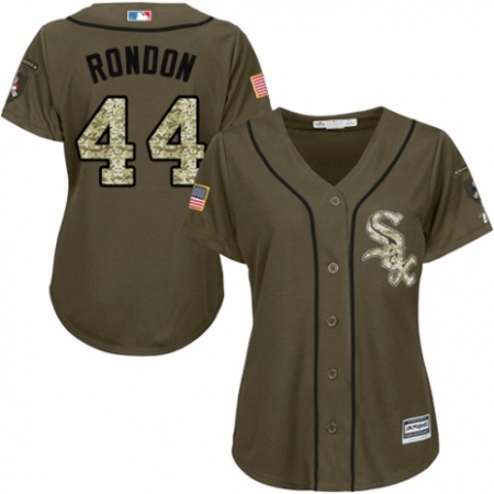 Women's Majestic Chicago White Sox #44 Bruce Rondon Authentic Green Salute to Service MLB Jersey