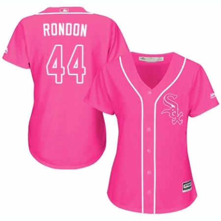Women's Majestic Chicago White Sox #44 Bruce Rondon Replica Pink Fashion Cool Base MLB Jersey