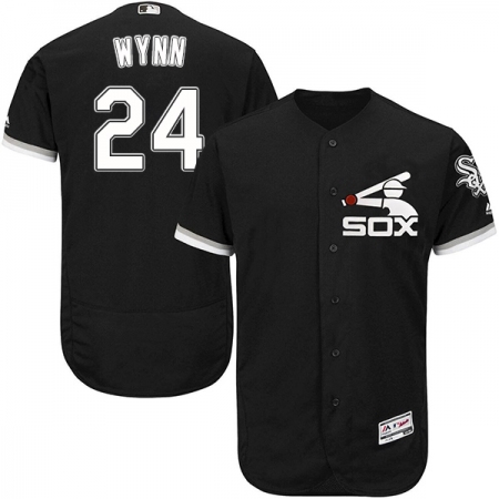 Men's Majestic Chicago White Sox #24 Early Wynn Authentic Black Alternate Home Cool Base MLB Jersey