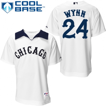 Men's Majestic Chicago White Sox #24 Early Wynn Authentic White 1976 Turn Back The Clock MLB Jersey
