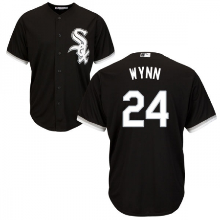 Men's Majestic Chicago White Sox #24 Early Wynn Replica Black Alternate Home Cool Base MLB Jersey