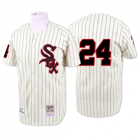 Men's Mitchell and Ness 1959 Chicago White Sox #24 Early Wynn Authentic Cream Throwback MLB Jersey