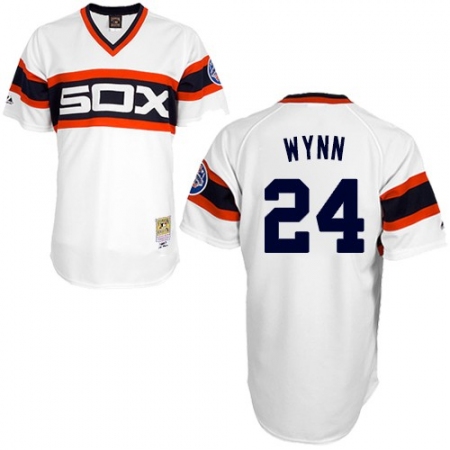 Men's Mitchell and Ness 1983 Chicago White Sox #24 Early Wynn Authentic White Throwback MLB Jersey