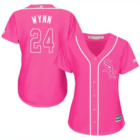 Women's Majestic Chicago White Sox #24 Early Wynn Authentic Pink Fashion Cool Base MLB Jersey
