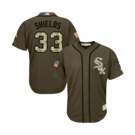 Men's Majestic Chicago White Sox #33 James Shields Authentic Green Salute to Service MLB Jerseys