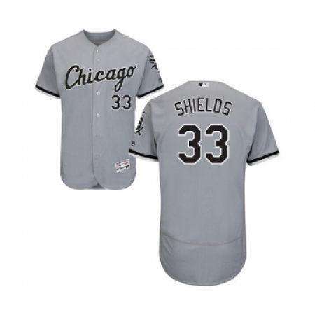 Men's Majestic Chicago White Sox #33 James Shields Grey Road Flex Base Authentic Collection MLB Jerseys