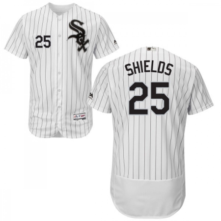 Men's Majestic Chicago White Sox #33 James Shields White Home Flex Base Authentic Collection MLB Jersey