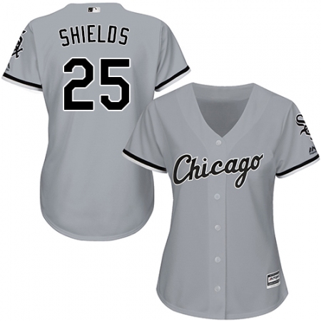 Women's Majestic Chicago White Sox #33 James Shields Replica Grey Road Cool Base MLB Jersey