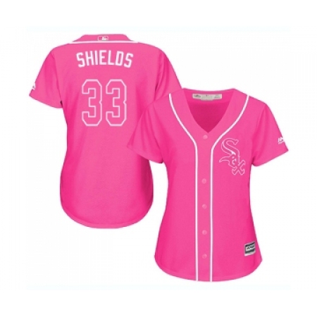 Women's Majestic Chicago White Sox #33 James Shields Replica Pink Fashion Cool Base MLB Jerseys