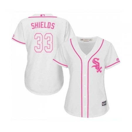 Women's Majestic Chicago White Sox #33 James Shields Replica White Fashion Cool Base MLB Jerseys