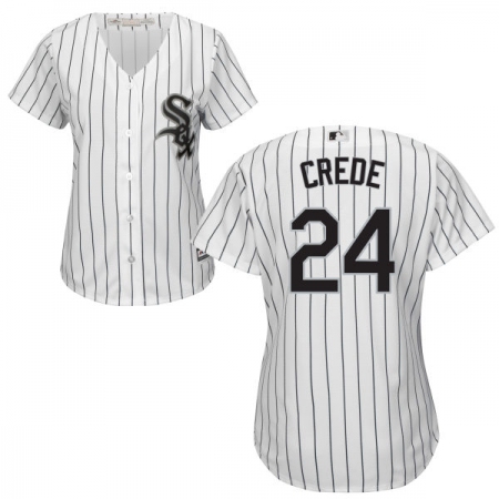 Women's Majestic Chicago White Sox #24 Joe Crede Replica White Home Cool Base MLB Jersey