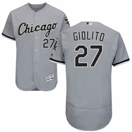 Men's Majestic Chicago White Sox #27 Lucas Giolito Grey Road Flex Base Authentic Collection MLB Jersey