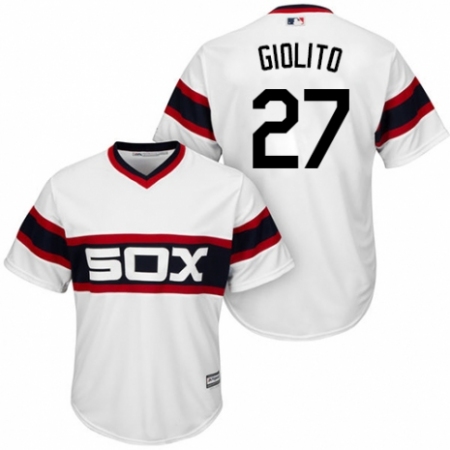 Men's Majestic Chicago White Sox #27 Lucas Giolito Replica White 2013 Alternate Home Cool Base MLB Jersey