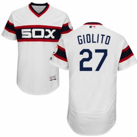 Men's Majestic Chicago White Sox #27 Lucas Giolito White Alternate Flex Base Authentic Collection MLB Jersey
