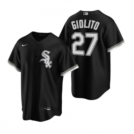 Men's Nike Chicago White Sox #27 Lucas Giolito Black Alternate Stitched Baseball Jersey