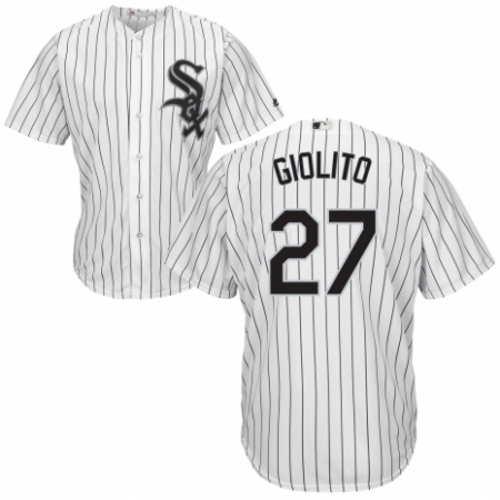 Youth Majestic Chicago White Sox #27 Lucas Giolito Authentic White Home Cool Base MLB Jersey