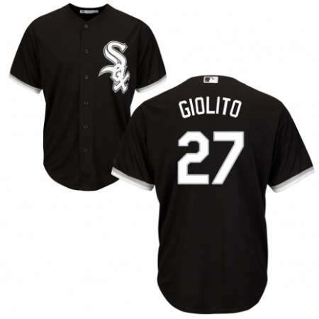 Youth Majestic Chicago White Sox #27 Lucas Giolito Replica Black Alternate Home Cool Base MLB Jersey