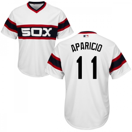 Youth Majestic Chicago White Sox #11 Luis Aparicio Authentic White 2013 Alternate Home Cool Base MLB Jersey