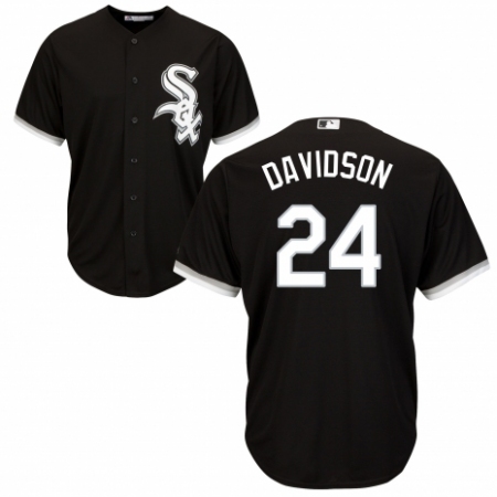Men's Majestic Chicago White Sox #24 Matt Davidson Replica Black Alternate Home Cool Base MLB Jersey