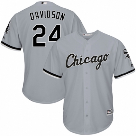 Men's Majestic Chicago White Sox #24 Matt Davidson Replica Grey Road Cool Base MLB Jersey