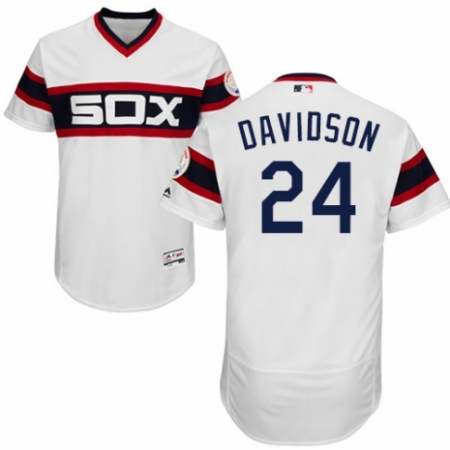Men's Majestic Chicago White Sox #24 Matt Davidson White Alternate Flex Base Authentic Collection MLB Jersey