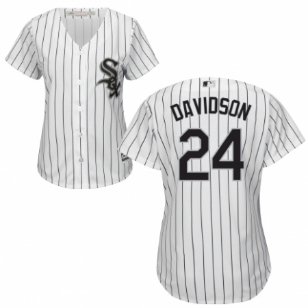 Women's Majestic Chicago White Sox #24 Matt Davidson Authentic White Home Cool Base MLB Jersey