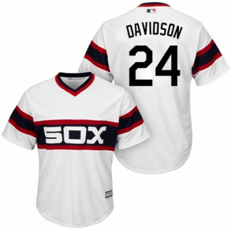 Youth Majestic Chicago White Sox #24 Matt Davidson Authentic White 2013 Alternate Home Cool Base MLB Jersey