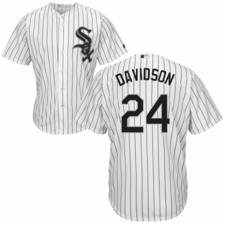 Youth Majestic Chicago White Sox #24 Matt Davidson Authentic White Home Cool Base MLB Jersey