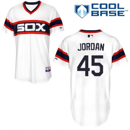 Men's Majestic Chicago White Sox #45 Michael Jordan Replica White 2013 Alternate Home Cool Base MLB Jersey