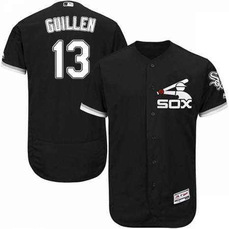Men's Majestic Chicago White Sox #13 Ozzie Guillen Authentic Black Alternate Home Cool Base MLB Jersey