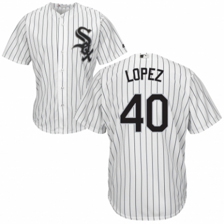 Youth Majestic Chicago White Sox #40 Reynaldo Lopez Authentic White Home Cool Base MLB Jersey