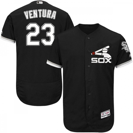 Men's Majestic Chicago White Sox #23 Robin Ventura Authentic Black Alternate Home Cool Base MLB Jersey