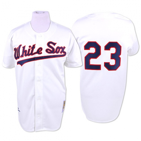 Men's Mitchell and Ness Chicago White Sox #23 Robin Ventura Replica White Throwback MLB Jersey