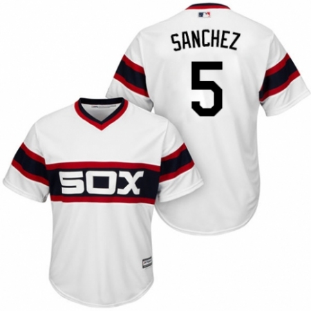 Men's Majestic Chicago White Sox #5 Yolmer Sanchez Replica White 2013 Alternate Home Cool Base MLB Jersey