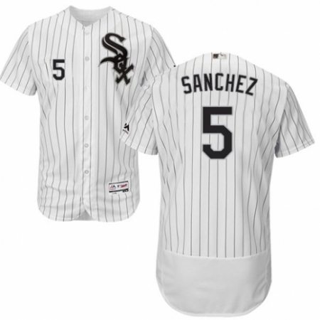 Men's Majestic Chicago White Sox #5 Yolmer Sanchez White Home Flex Base Authentic Collection MLB Jersey