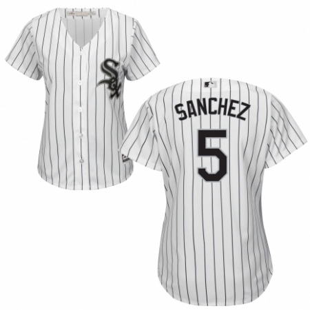 Women's Majestic Chicago White Sox #5 Yolmer Sanchez Authentic White Home Cool Base MLB Jersey