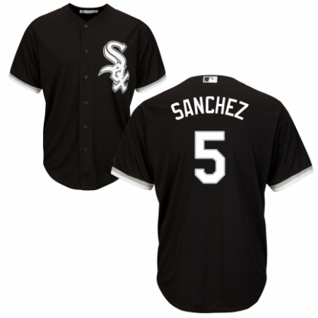 Youth Majestic Chicago White Sox #5 Yolmer Sanchez Authentic Black Alternate Home Cool Base MLB Jersey