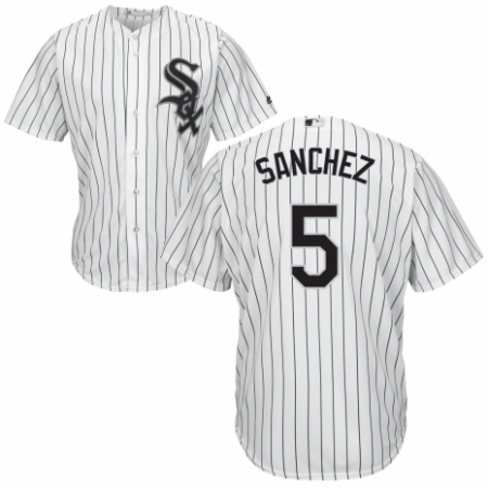 Youth Majestic Chicago White Sox #5 Yolmer Sanchez Authentic White Home Cool Base MLB Jersey