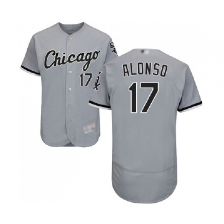 Men's Chicago White Sox #17 Yonder Alonso Grey Road Flex Base Authentic Collection Baseball Jersey