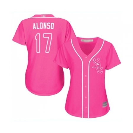 Women's Chicago White Sox #17 Yonder Alonso Replica Pink Fashion Cool Base Baseball Jersey