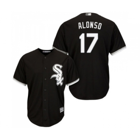 Youth Chicago White Sox #17 Yonder Alonso Replica Black Alternate Home Cool Base Baseball Jersey
